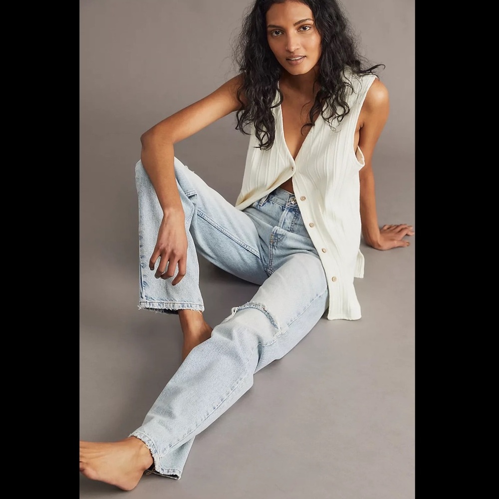 Free People‎ | We The Free | Lasso Distressed Straight Leg Jeans Size 32